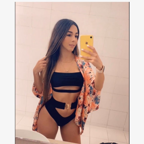 Black Cut Out Strappy 2 Piece Bikini Swimsuit - Picture 9 of 16